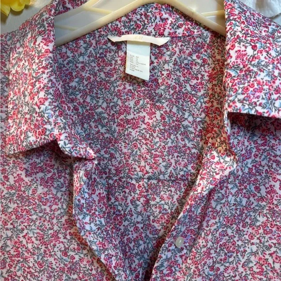 H&M Pink Floral Sleeveless Button-Down Shirt - Picture 4 of 11